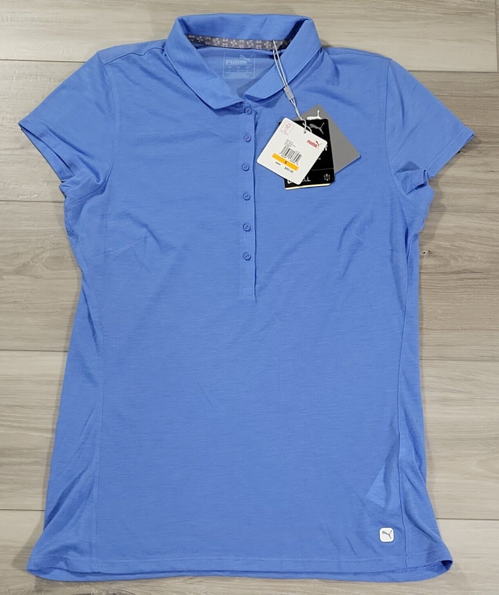 Puma Women’s Polo Shirt Small Ultramarine Blue Slim Stretch New
